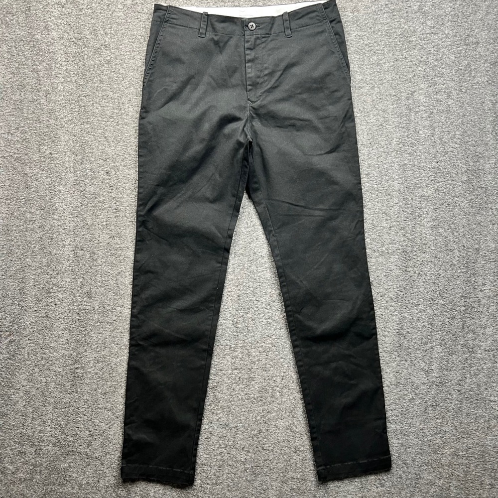 Urban Outfitters Chino Pants Mens 31x32 Black Skinny Fit Stretch Twill Trousers